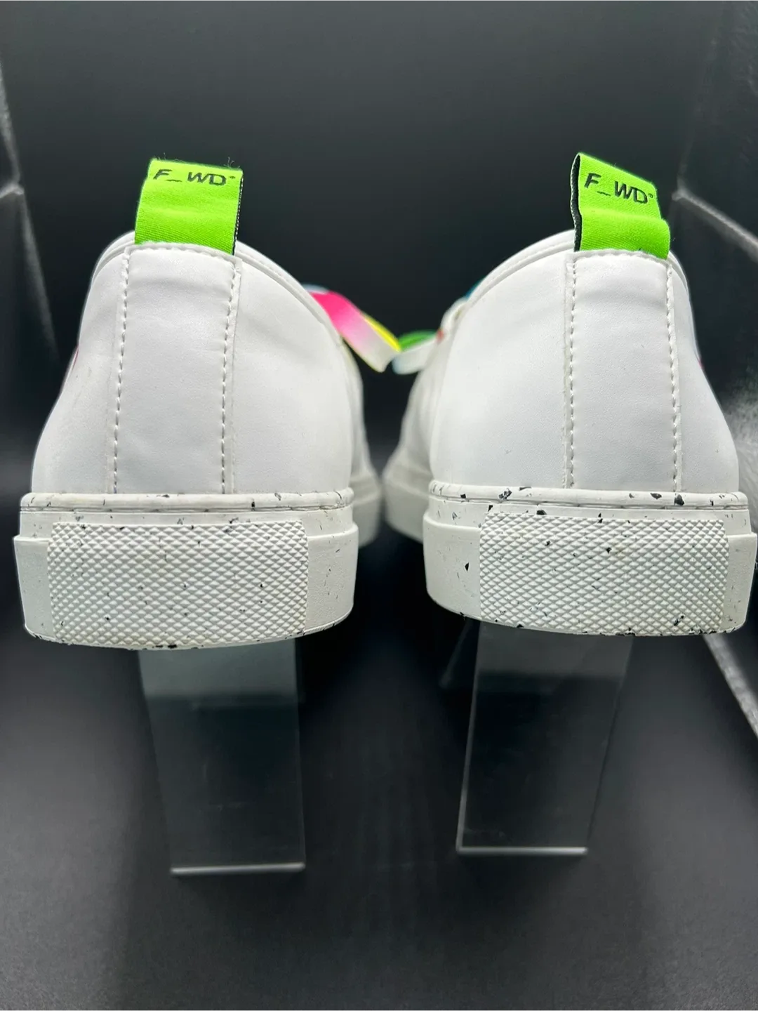Size 7.5 - F_WD White Sneakers with Rainbow Laces image indicator(7)