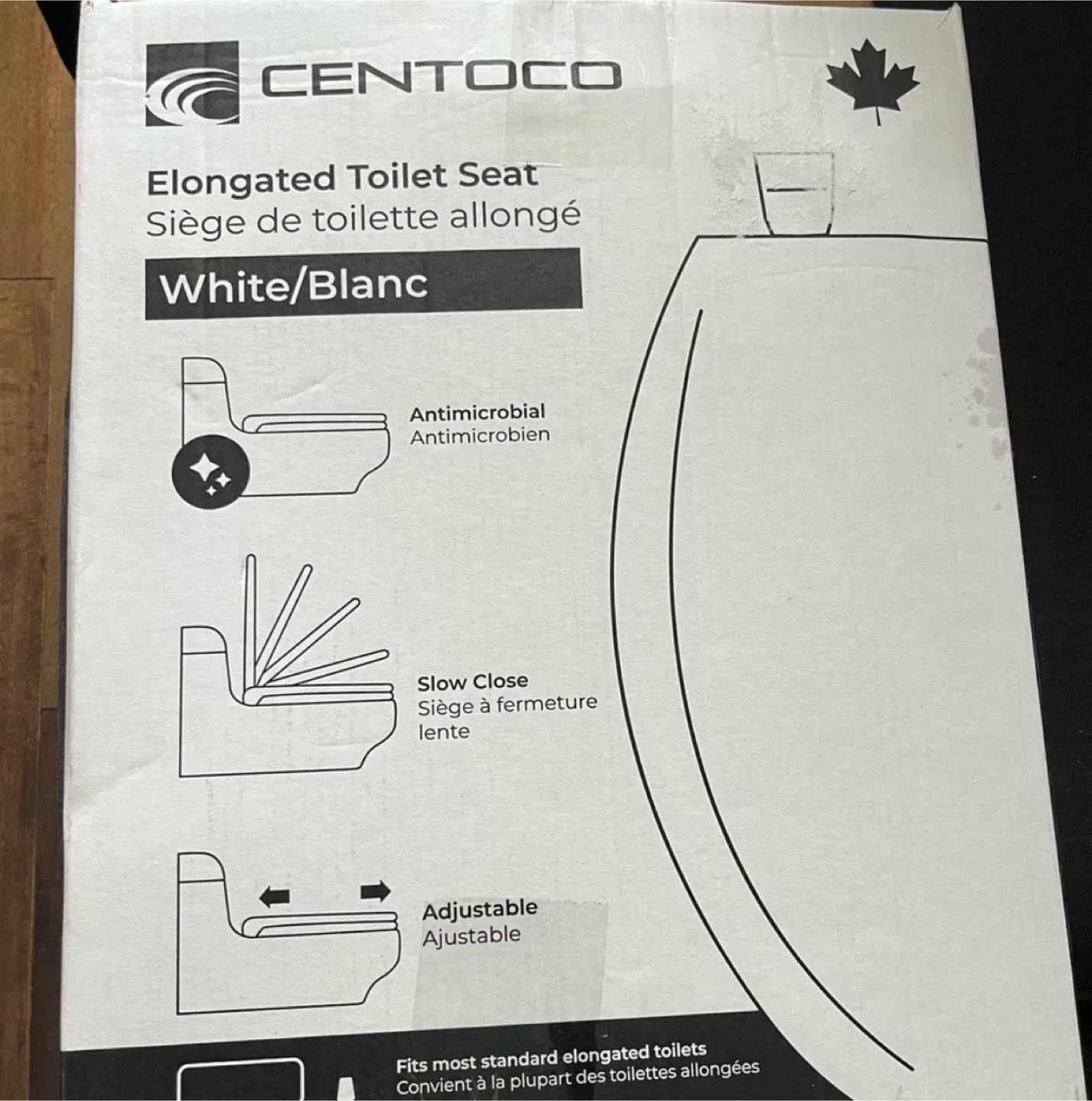 CENTOCO Elongated Toilet Seat - White