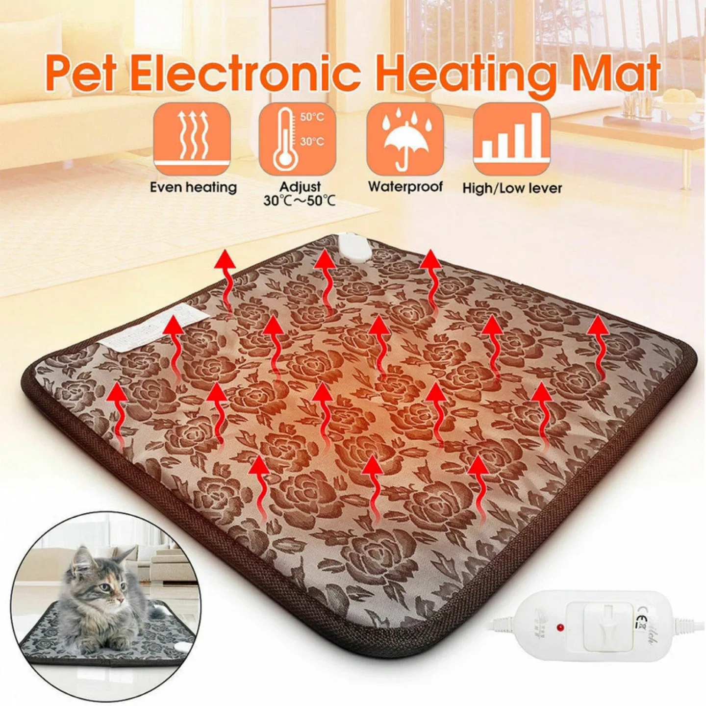 Pet Electronic Heating Mat - 17.7 in