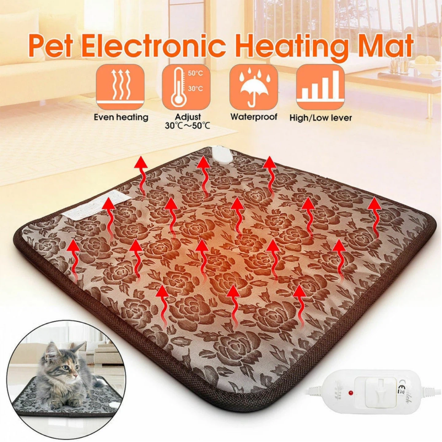Pet Electronic Heating Mat - 17.7 in