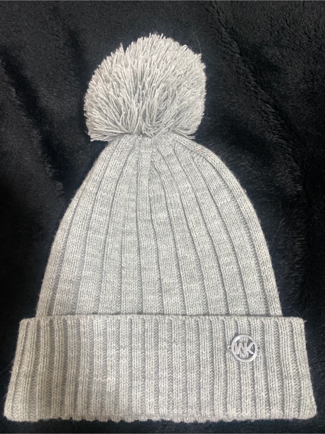 Michael Kors Grey Knit Pom Pom Beanie