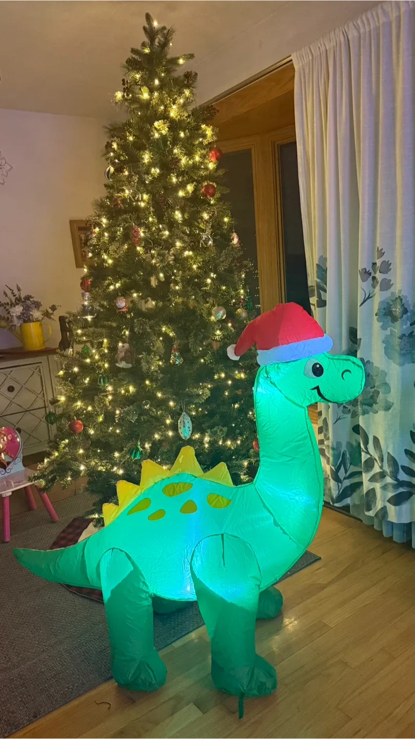 New 4ft Inflatable Christmas Dinosaur Decoration