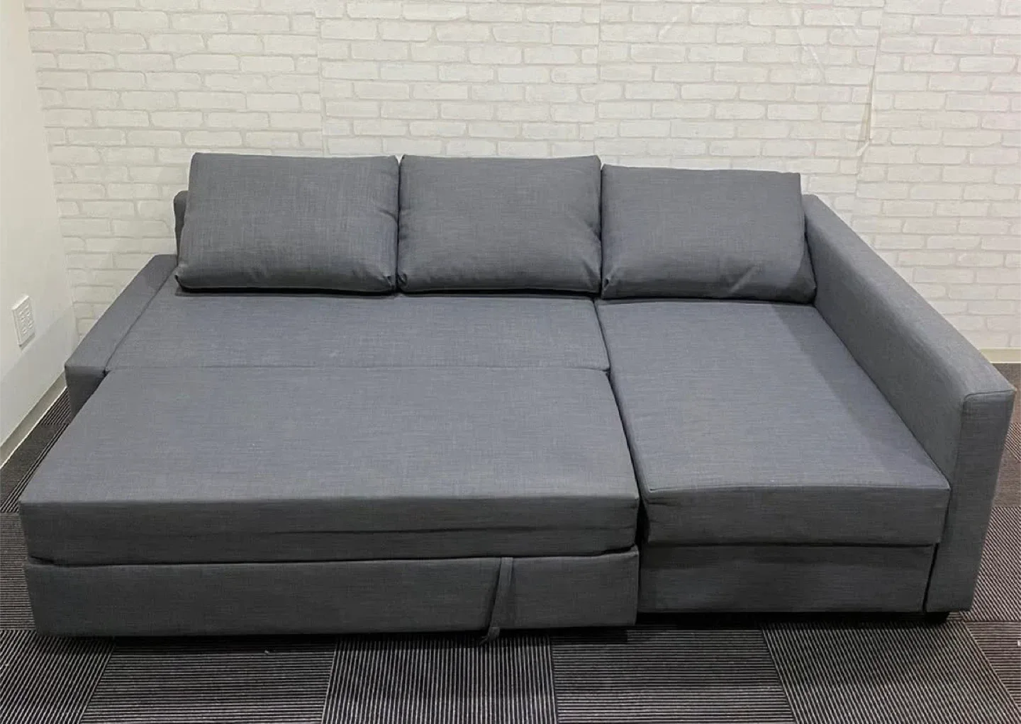 (Free delivery)IKEA Grey Sofa with Storage image indicator(2)