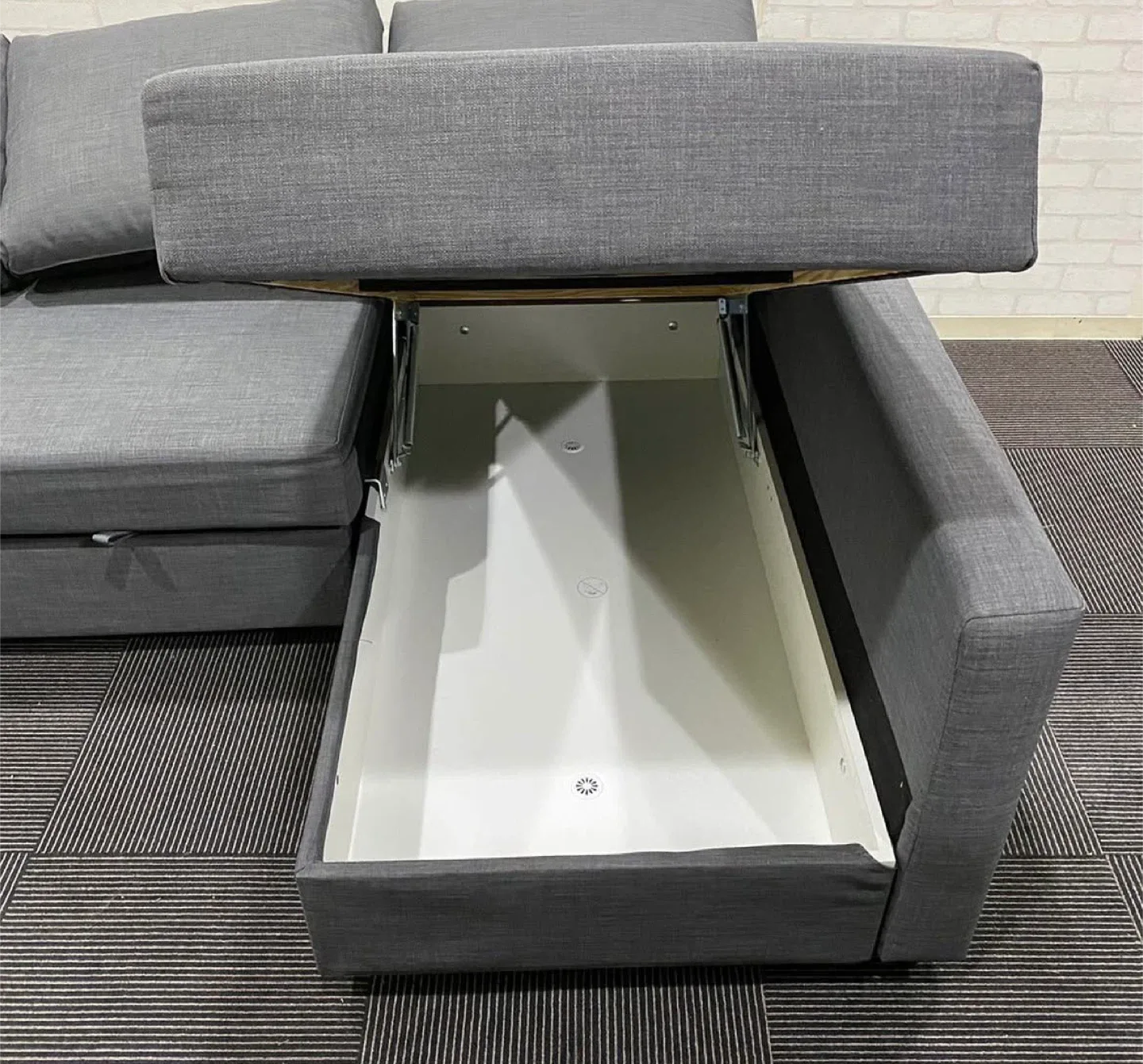 (Free delivery)IKEA Grey Sofa with Storage image indicator(3)