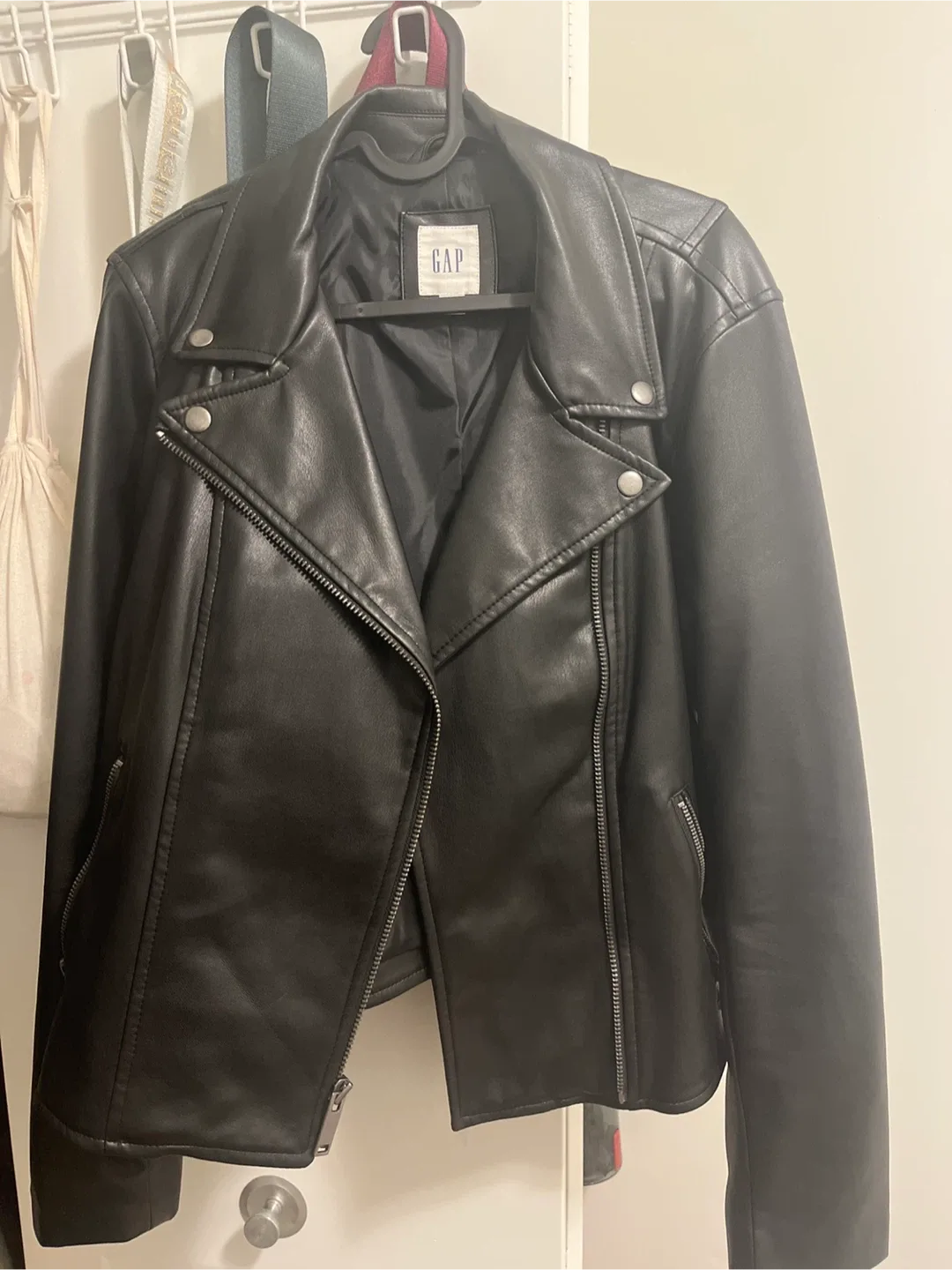 GAP Black Faux Leather Jacket