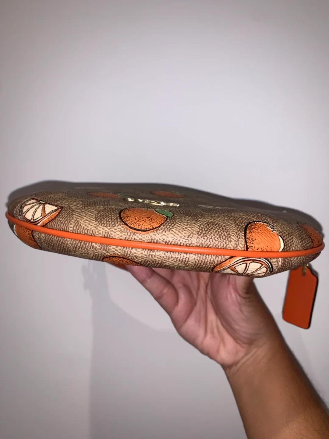 Coach Mini Peyton Signature Orange Purse & Card Holder image indicator(5)