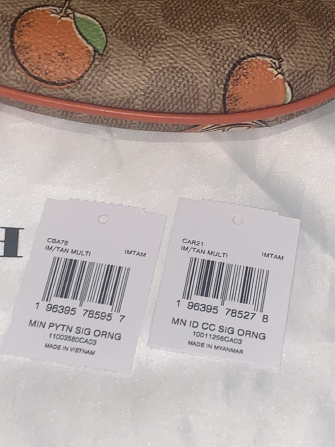 Coach Mini Peyton Signature Orange Purse & Card Holder - photo 3