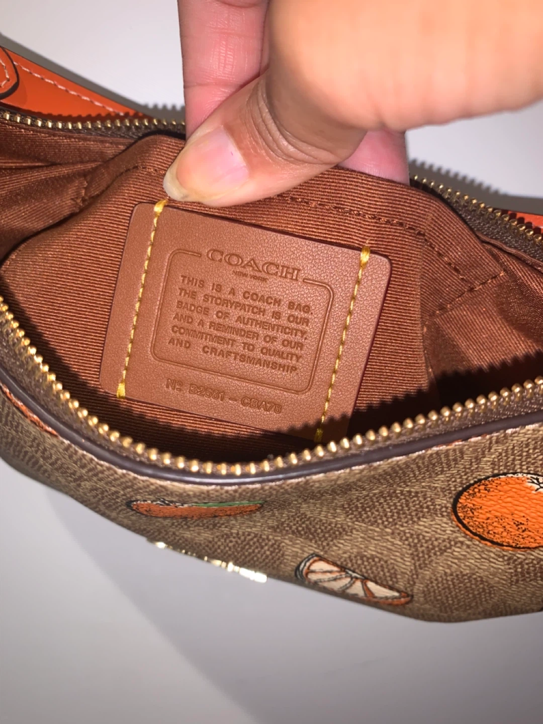 Coach Mini Peyton Signature Orange Purse & Card Holder - photo 4
