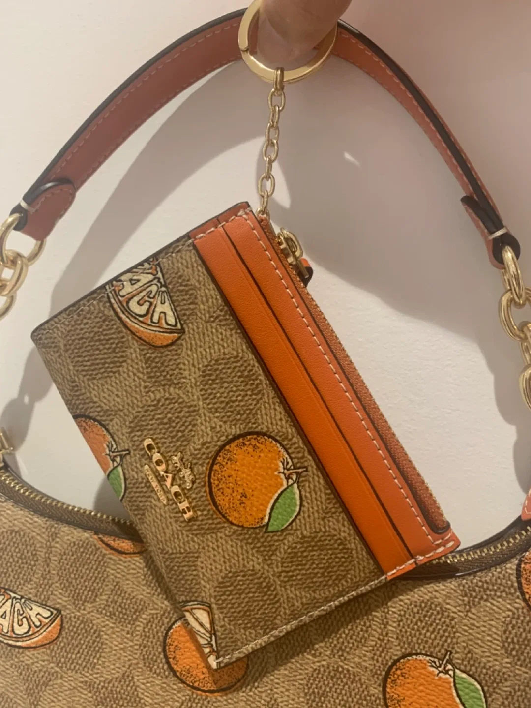 Coach Mini Peyton Signature Orange Purse & Card Holder image indicator(9)