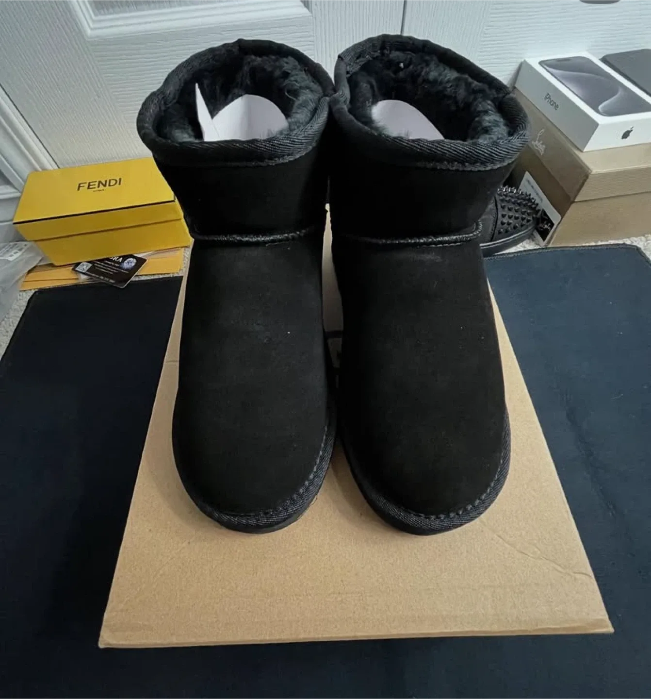 UGG Black Suede Ankle Boots