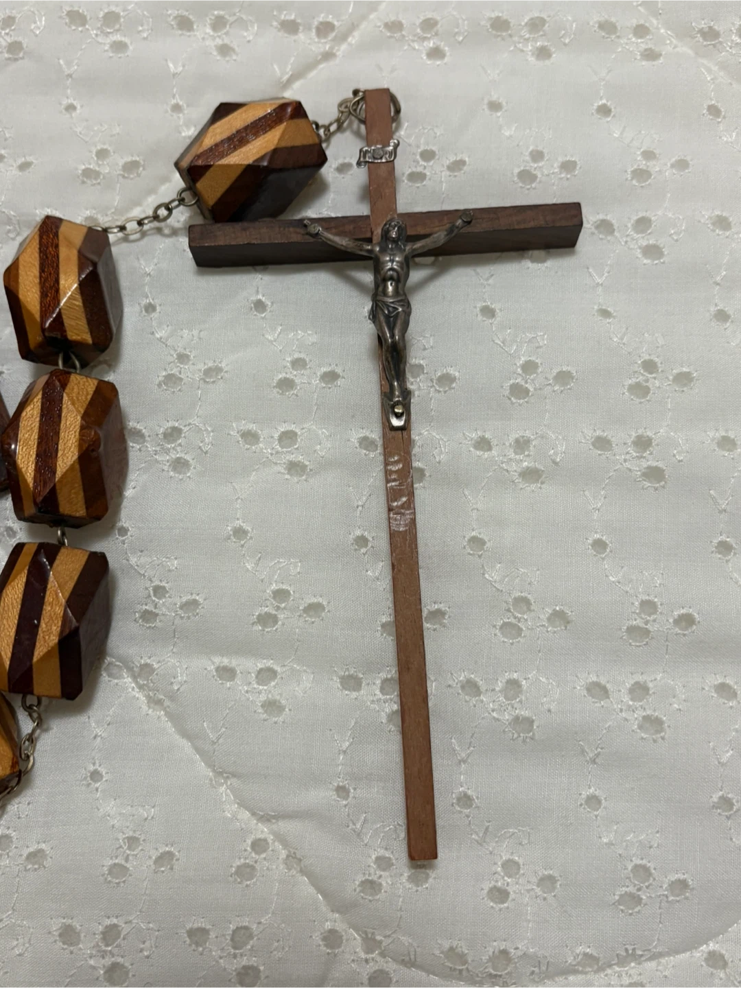 Vintage Wooden Rosary with Cross - photo 2