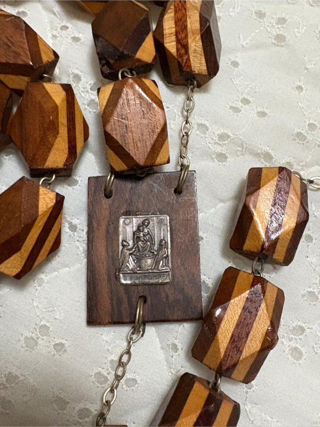 Vintage Wooden Rosary with Cross - photo 3