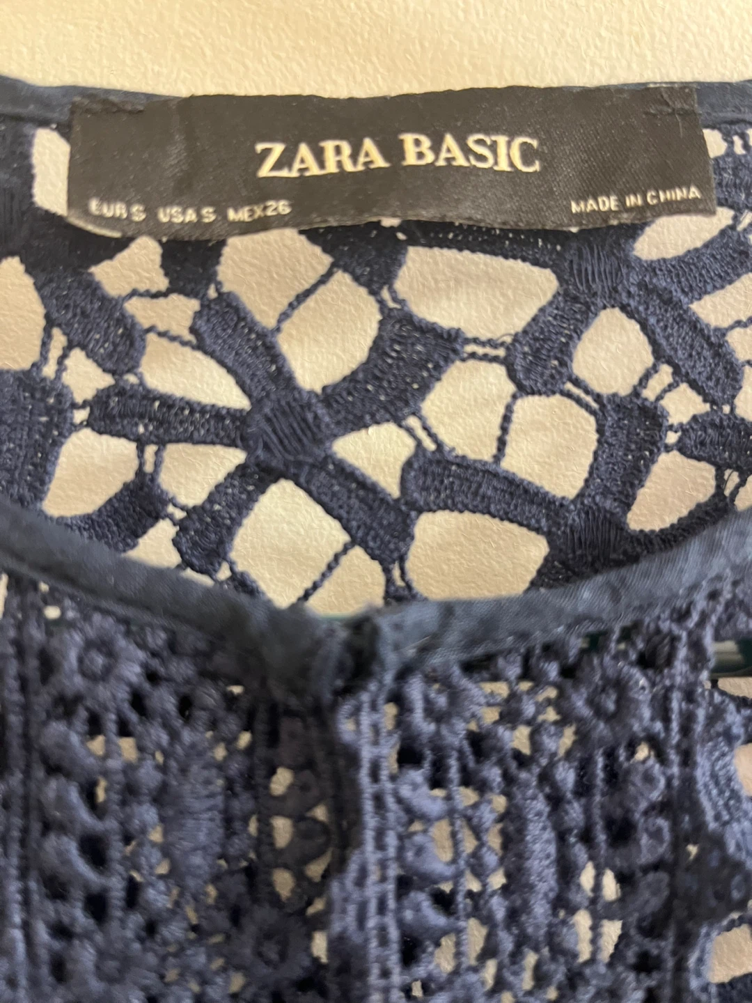 Zara Navy Crochet Jacket - Size S - photo 2