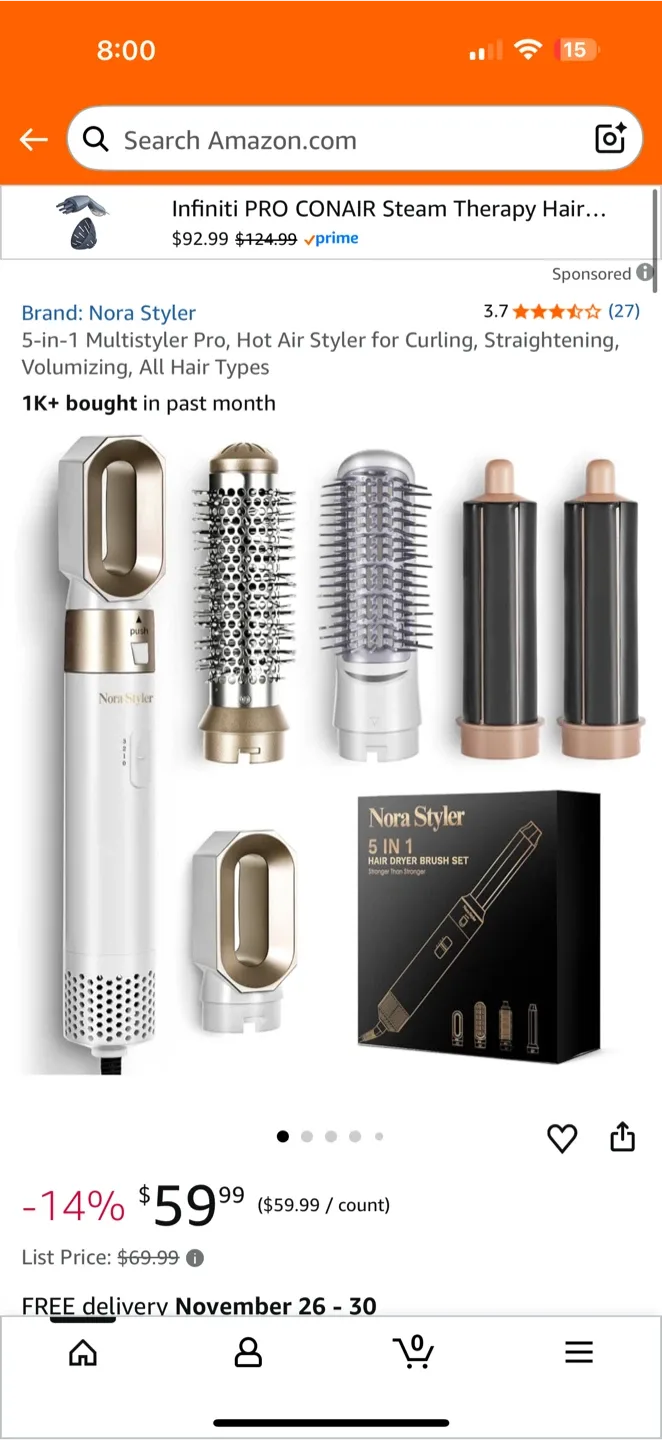 Nora Styler 5-in-1 Hot Air Styler Brush Set image indicator(4)