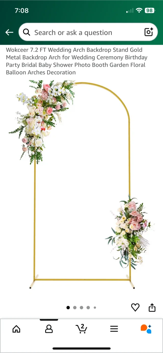 NEW! 7.2 FT Arch Backdrop for Balloons or Flowers Stand