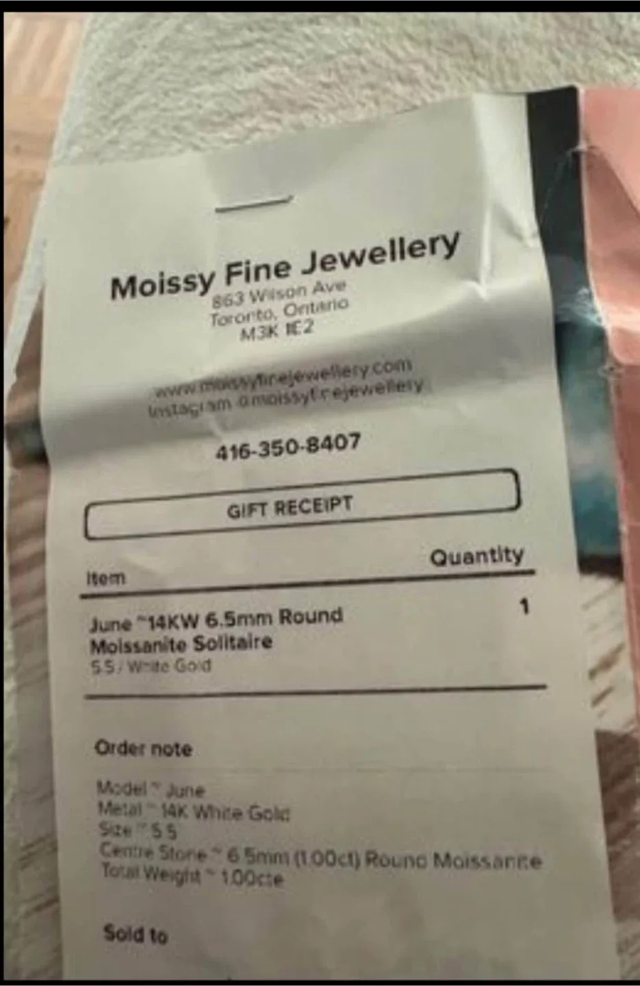 Moissy Fine Jewellery 14KW 6.5mm Moissanite Ring image indicator(4)
