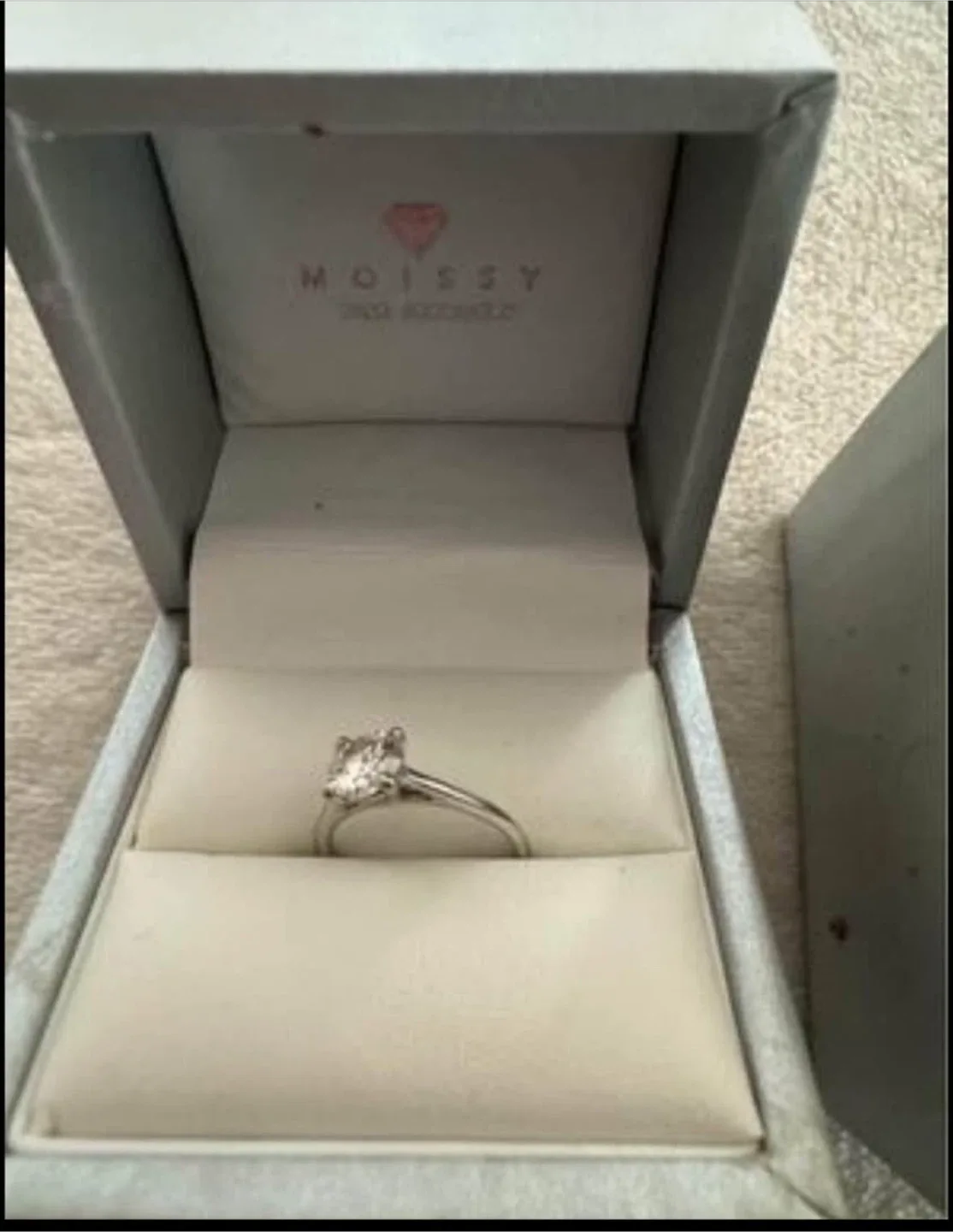 Moissy Fine Jewellery 14KW 6.5mm Moissanite Ring image indicator(3)