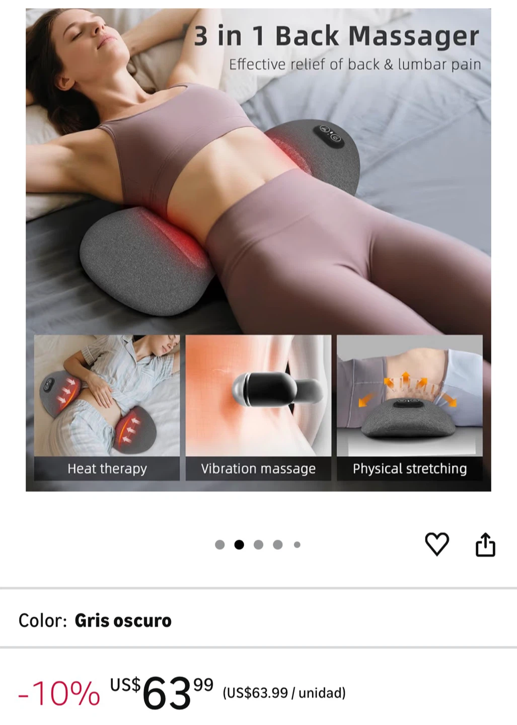 3 in 1 Electric Lumbar Support Pillow - photo 4