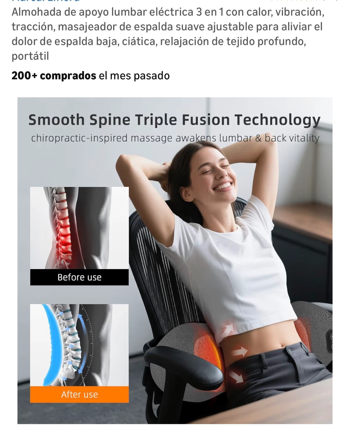 3 in 1 Electric Lumbar Support Pillow - photo 3