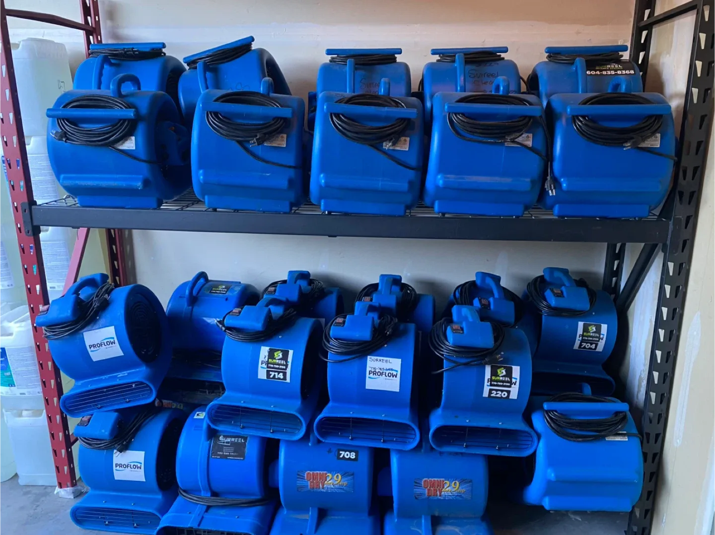 Restoration  equipment dehumidifiers and fans image indicator(6)