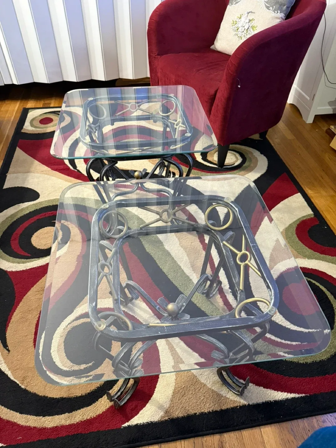 Glass Top Coffee Tables - Set of 2