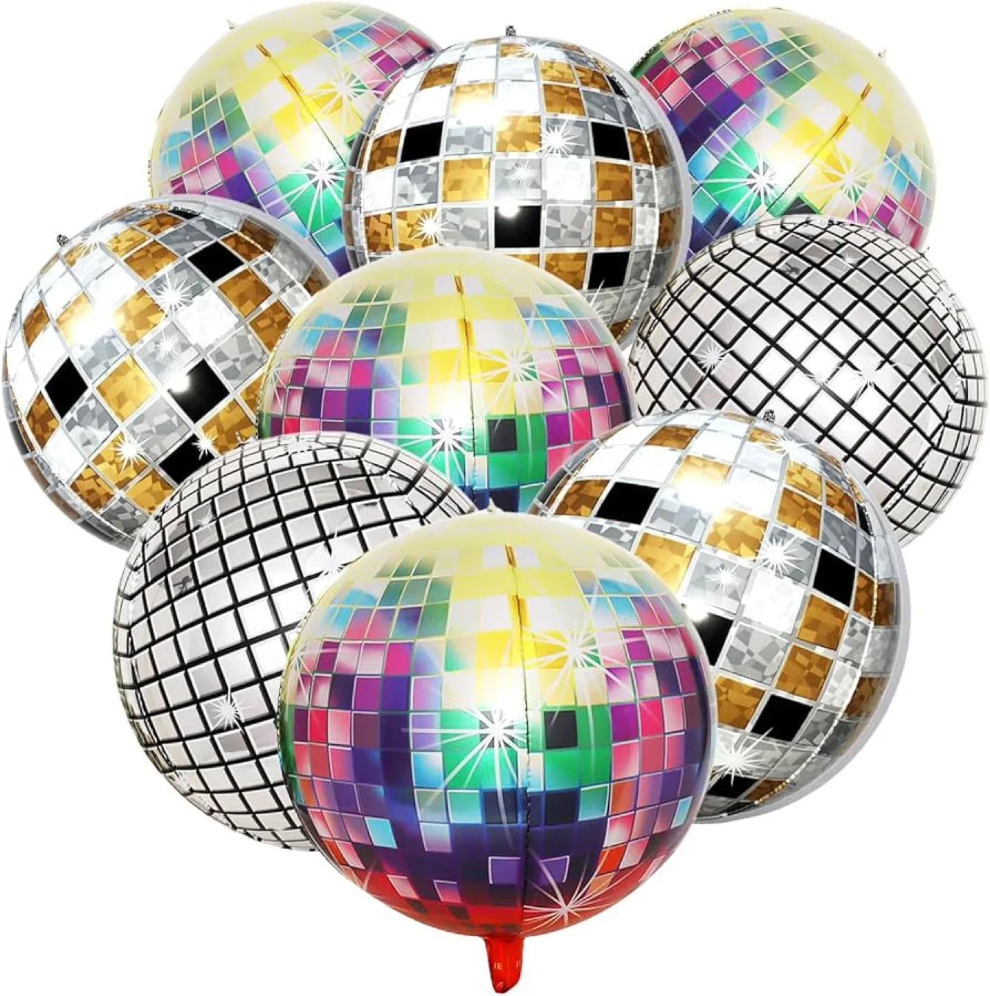 New Party Decoration Pack of 9 Disco Ball Balloons.