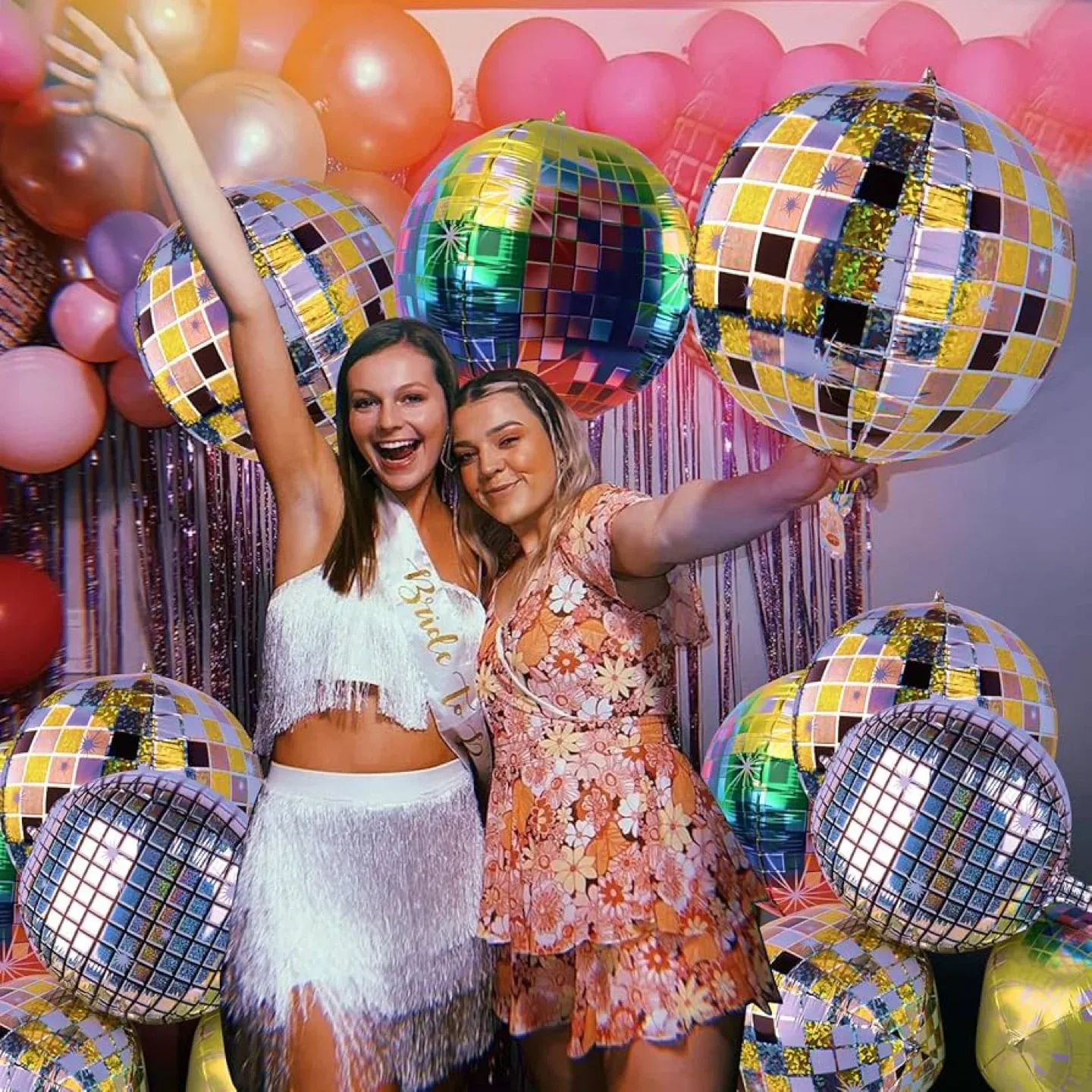 New Party Decoration Pack of 9 Disco Ball Balloons. image indicator(2)