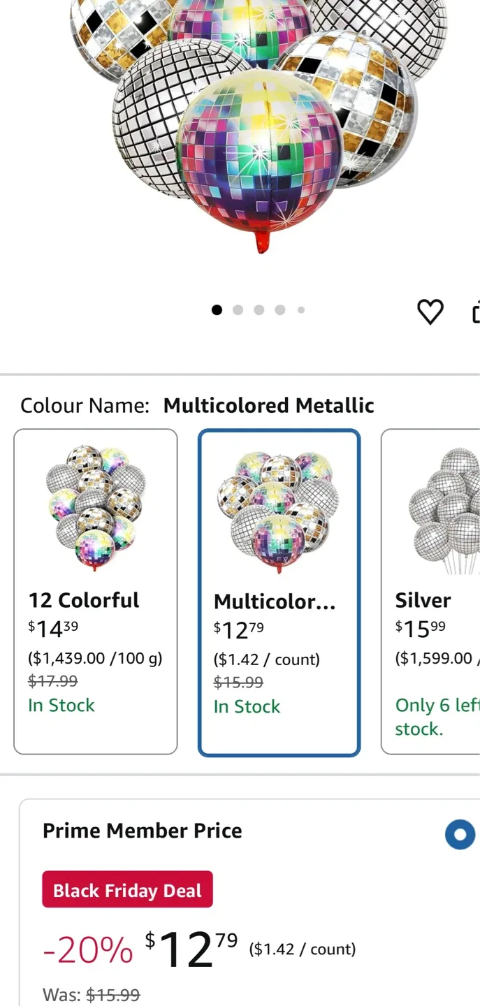 New Party Decoration Pack of 9 Disco Ball Balloons. image indicator(3)