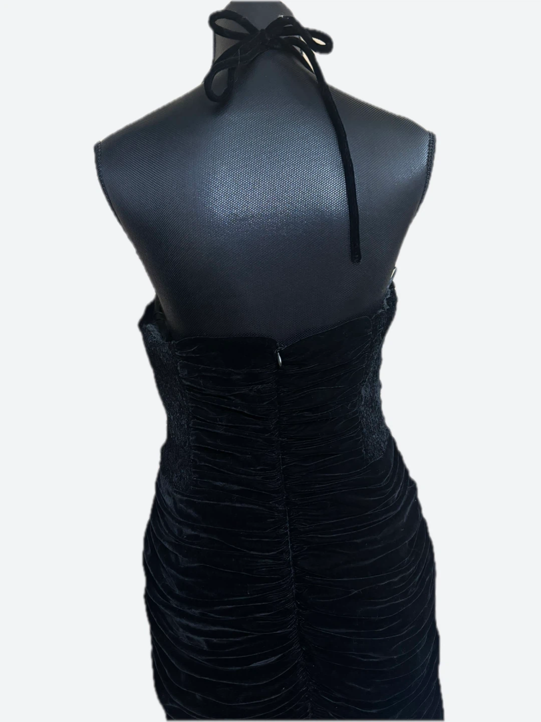Black Velvet Halter Mini Dress - photo 4
