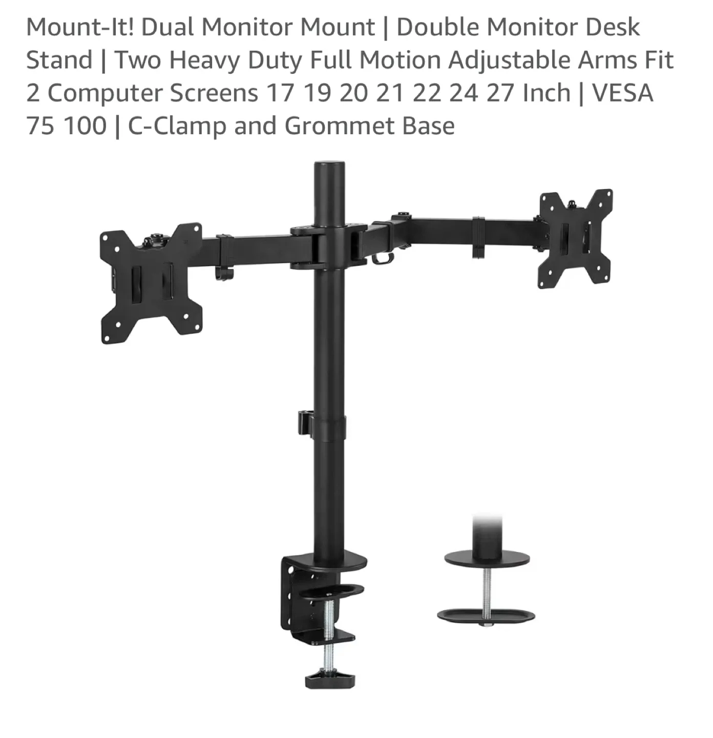 Amazon Basics Dual Monitor Desk Mount