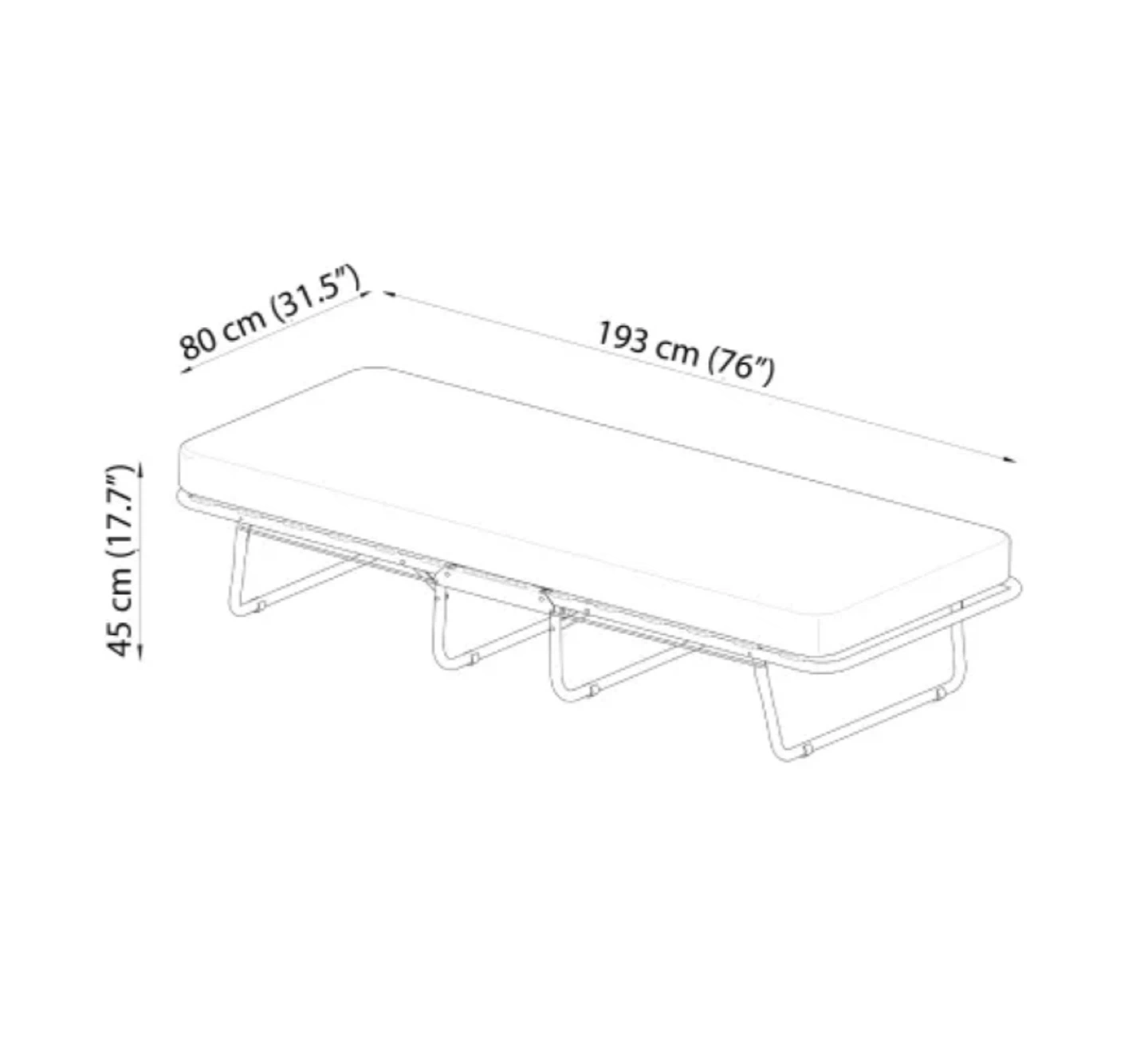 Folding Cot Guest Bed - 76" x 31.5" - photo 2
