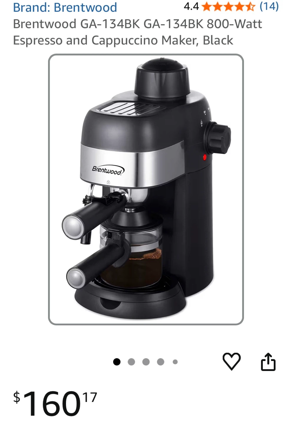 Brentwood GA-134BK Espresso & Cappuccino Maker - photo 2