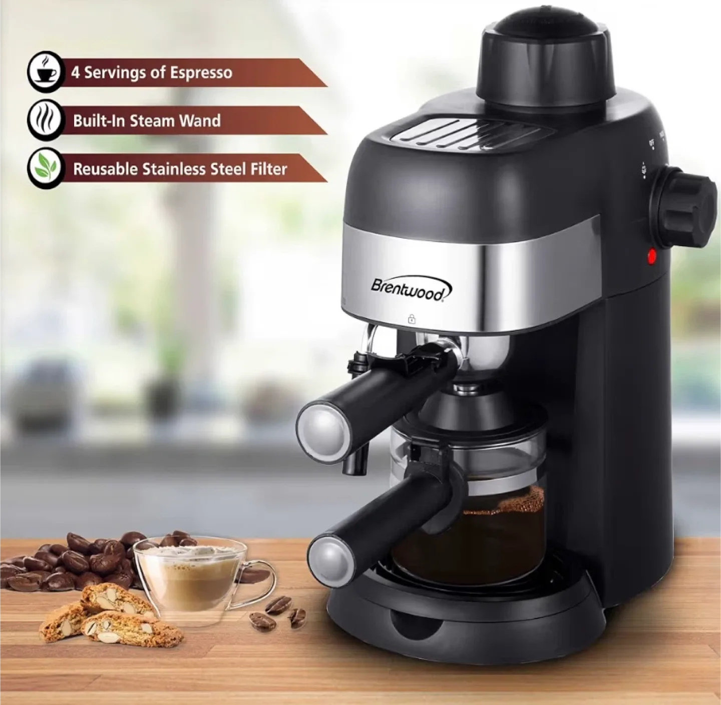 Brentwood GA-134BK Espresso & Cappuccino Maker image indicator(4)