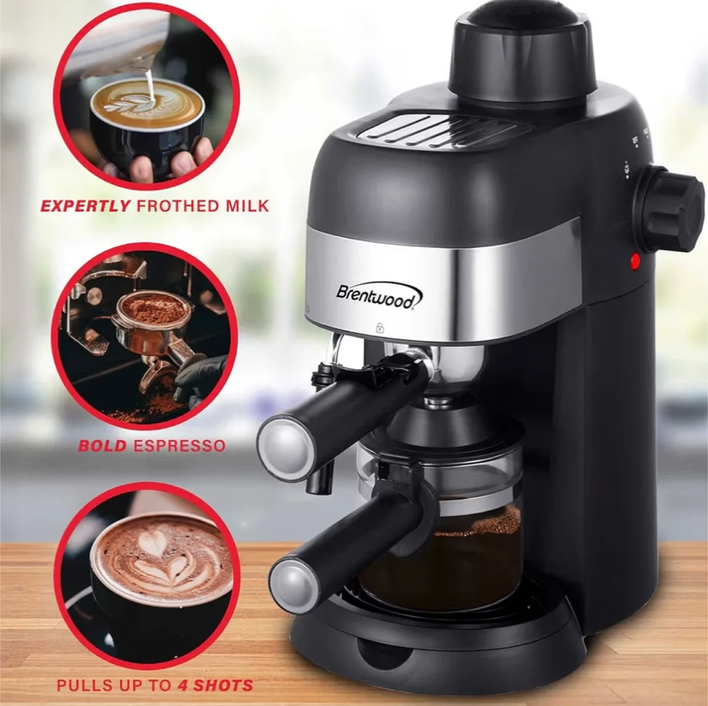 Brentwood GA-134BK Espresso & Cappuccino Maker image indicator(7)