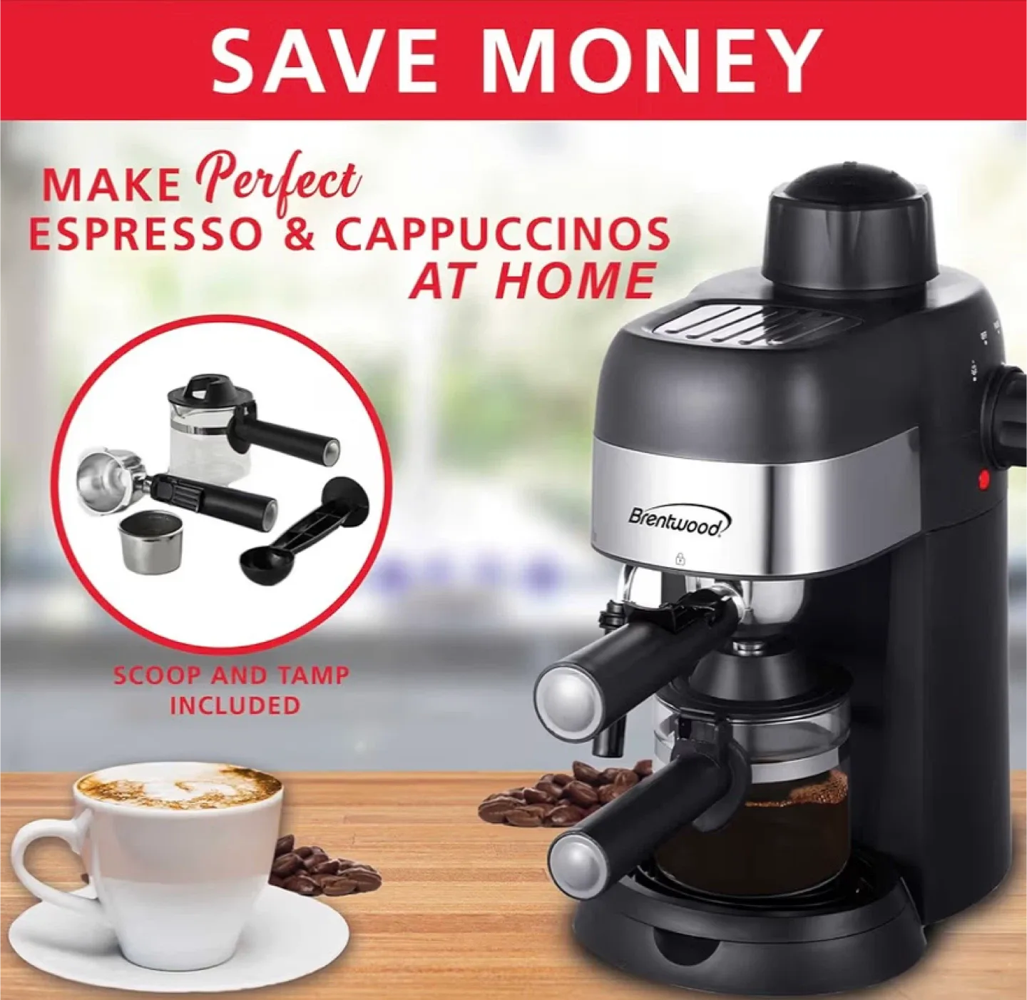 Brentwood GA-134BK Espresso & Cappuccino Maker image indicator(8)