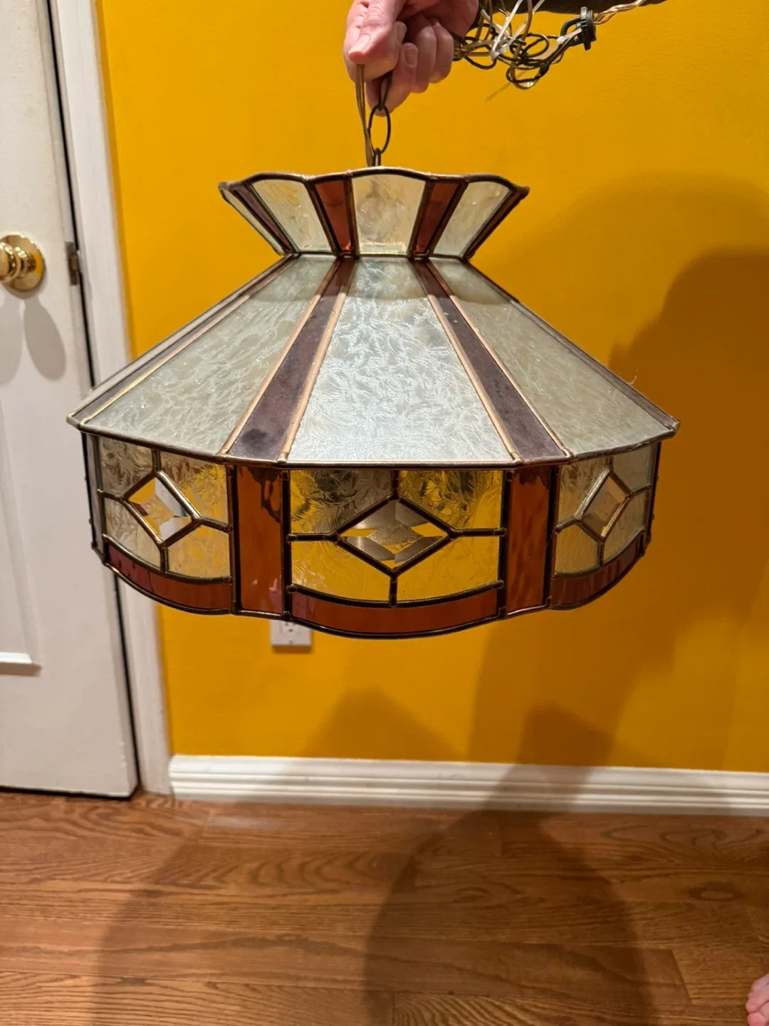 Vintage Retro Hanging Glass Swag Light Fixture image indicator(2)