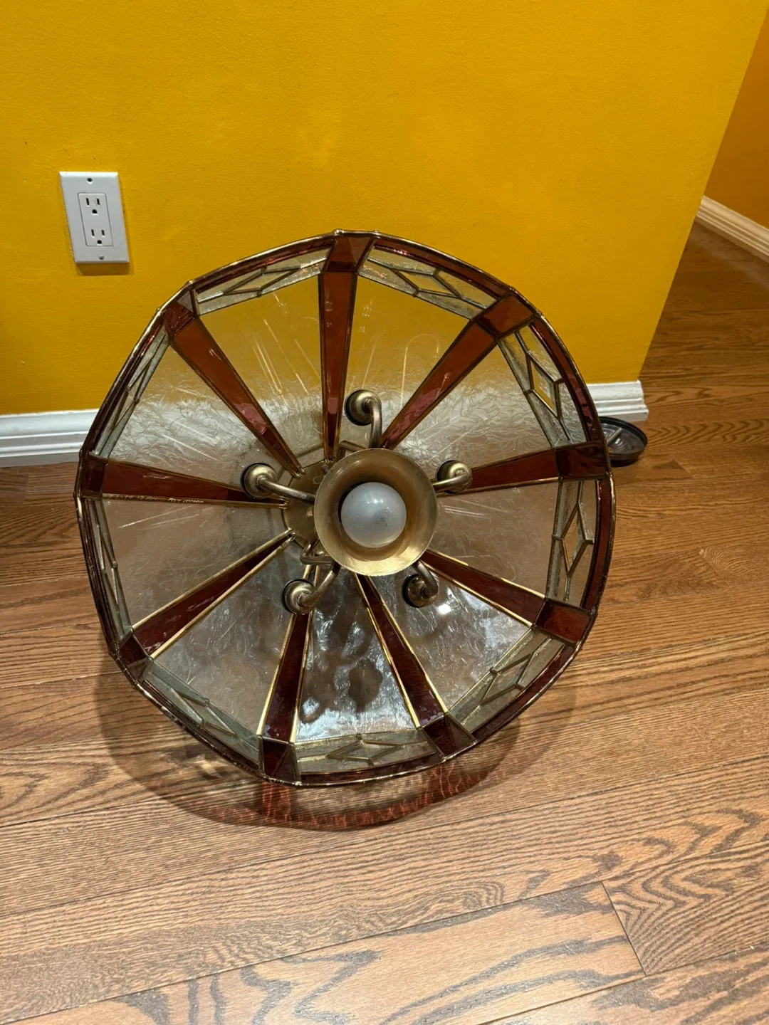 Vintage Retro Hanging Glass Swag Light Fixture image indicator(4)