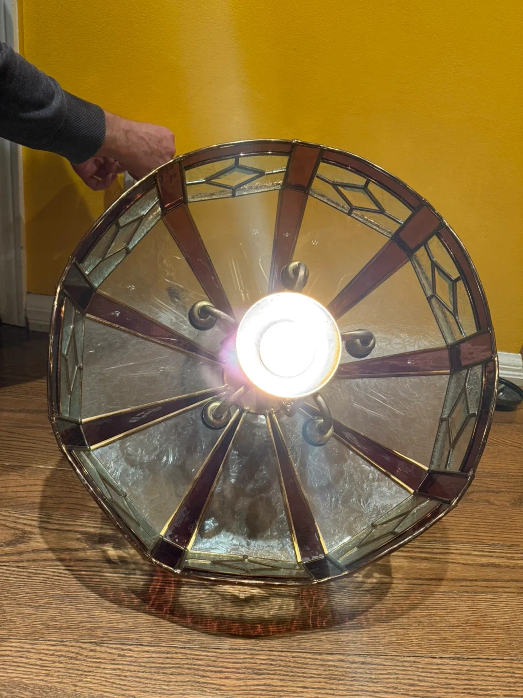 Vintage Retro Hanging Glass Swag Light Fixture image indicator(3)