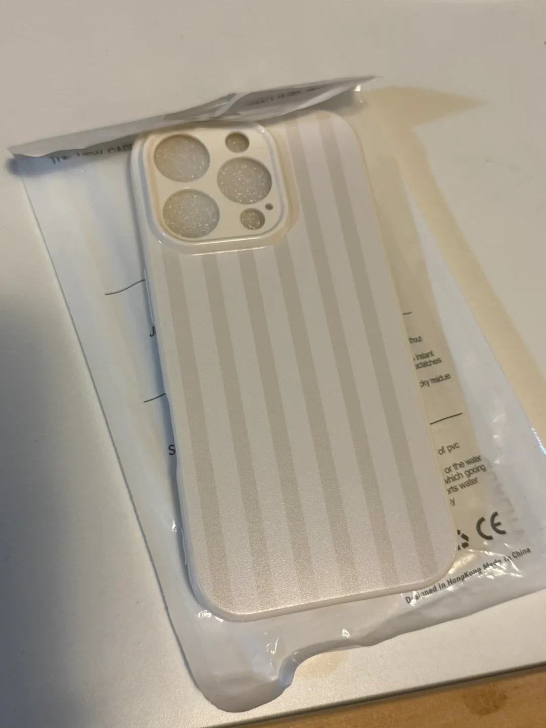 New iPhone 16 Pro Case - Beige Striped