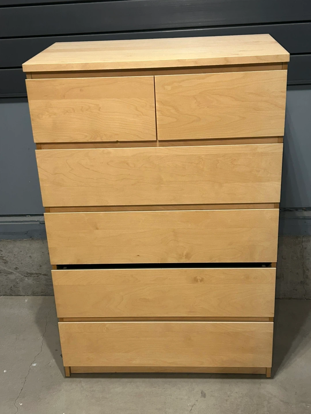 IKEA MALM 6 drawers tall dresser oak colour