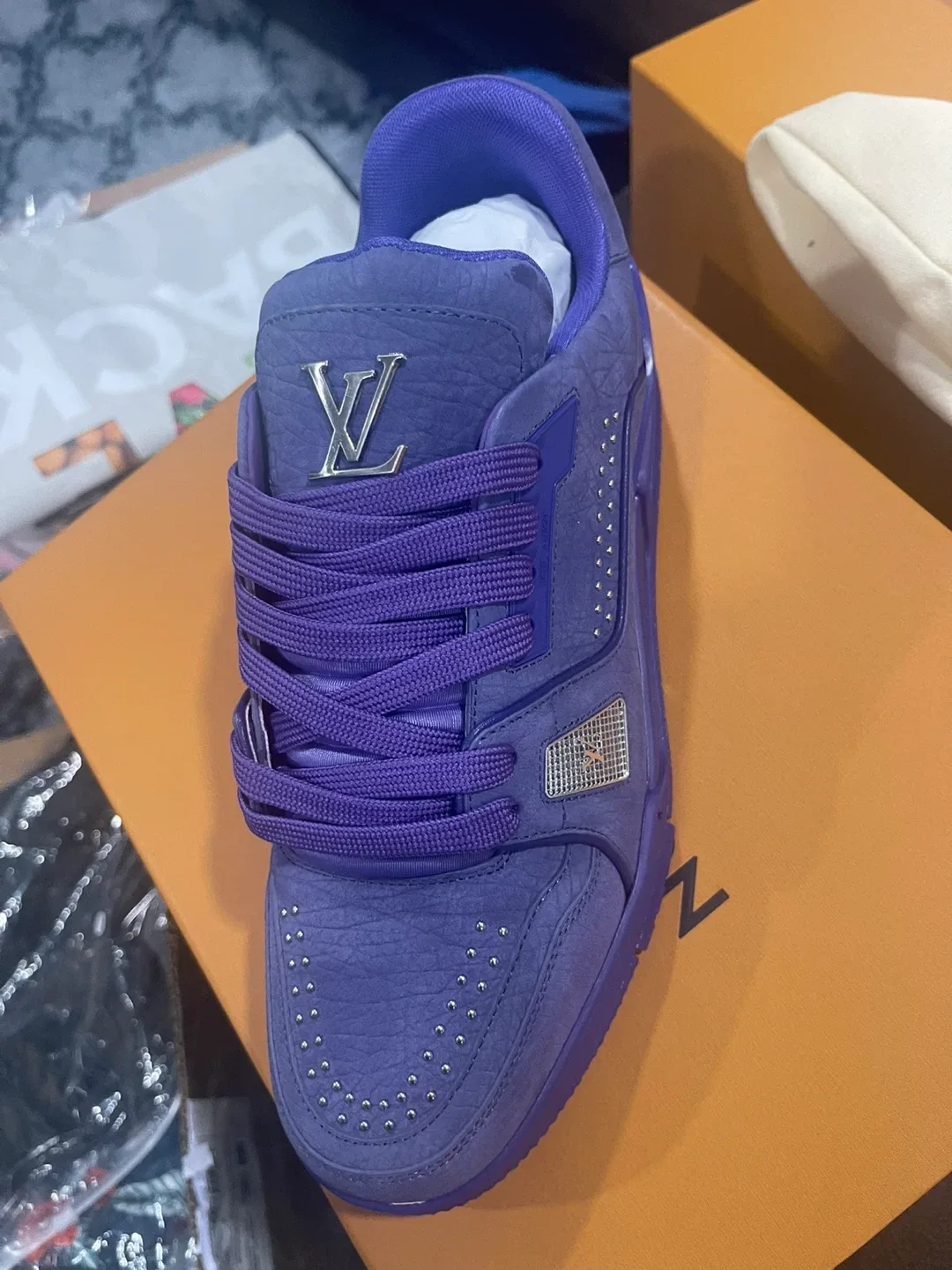 Louis Vuitton Purple Leather Sneakers
