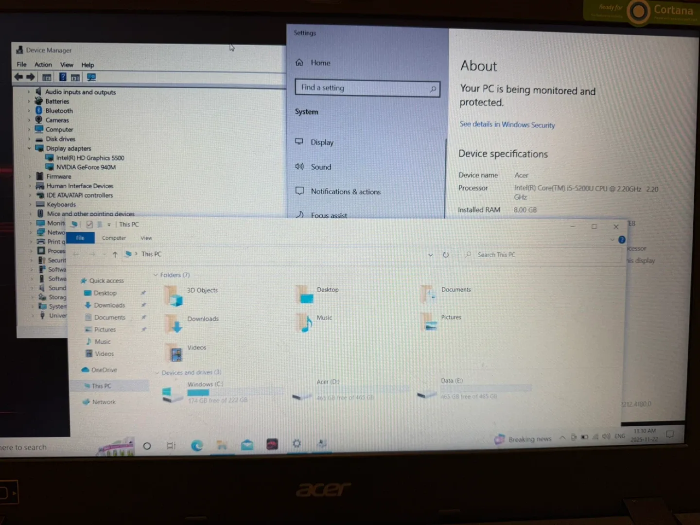 Acer Laptop - Intel Core i5 - 8GB RAM image indicator(3)