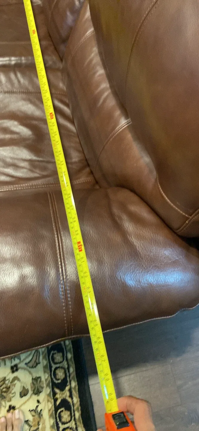 Brown Leather Loveseat