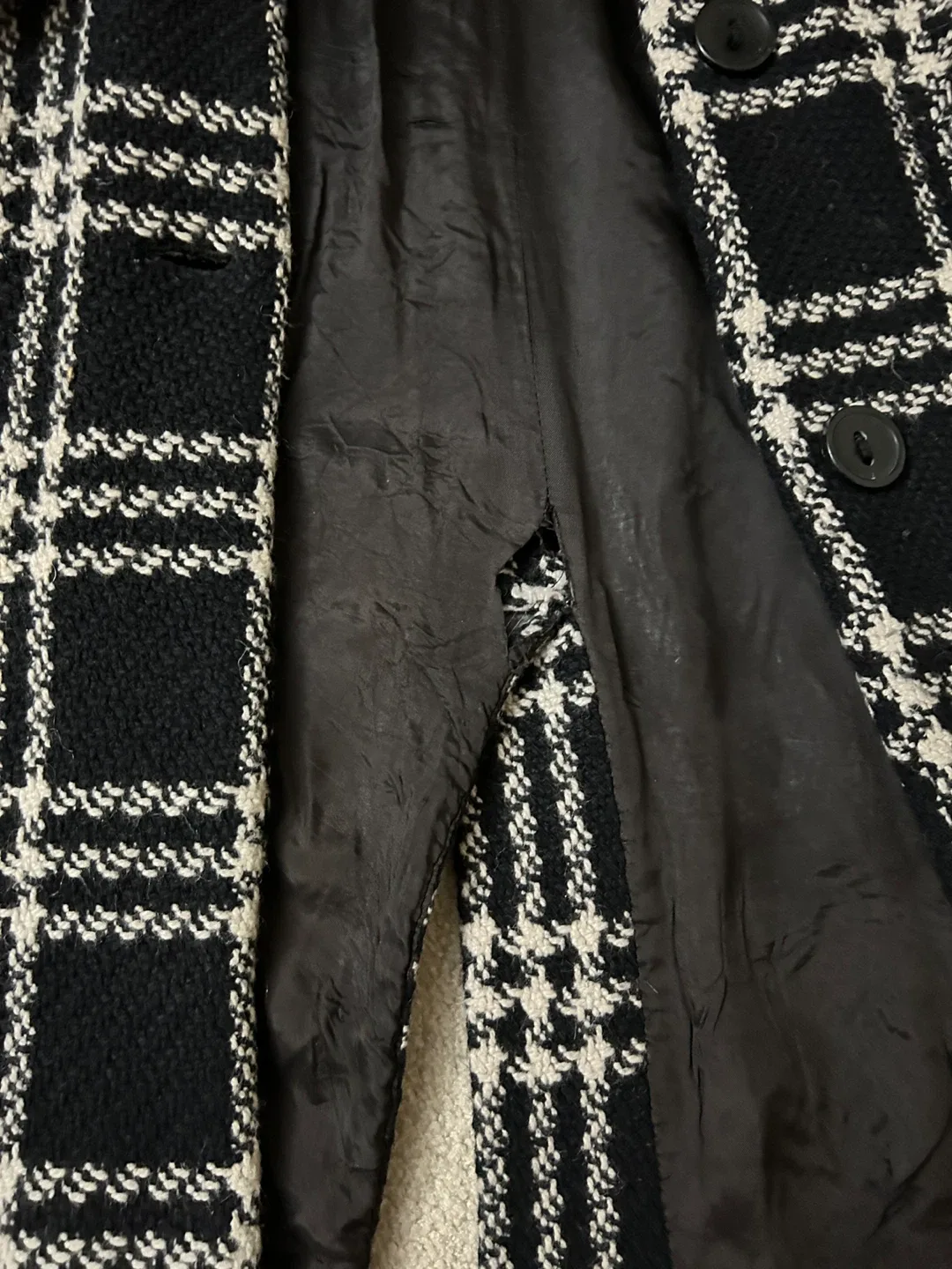 H&M Plaid Wool Blend Coat - Size US 10 image indicator(3)