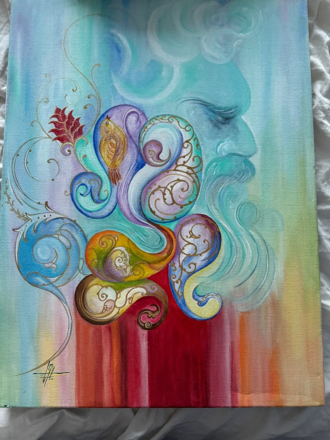 Acrylic hand painting