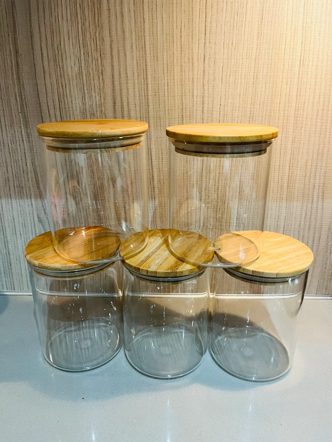 Glass Storage Jars with Bamboo Lids