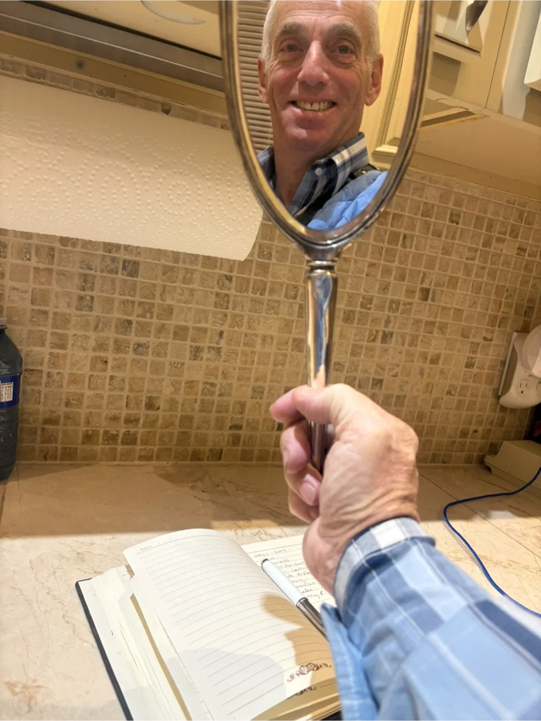 Vintage Sterling Silver Hand Mirror image indicator(6)