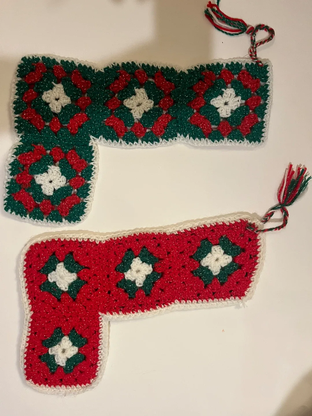 Handmade Crocheted Christmas Stockings - Set of 2 image indicator(2)