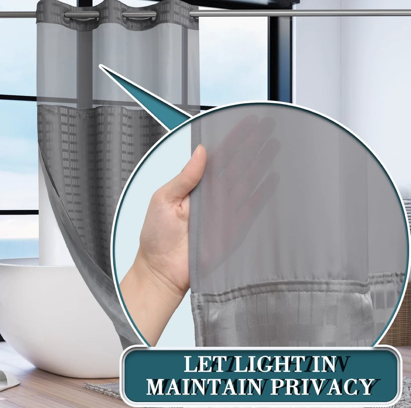 Shower Curtain- Grey image indicator(5)