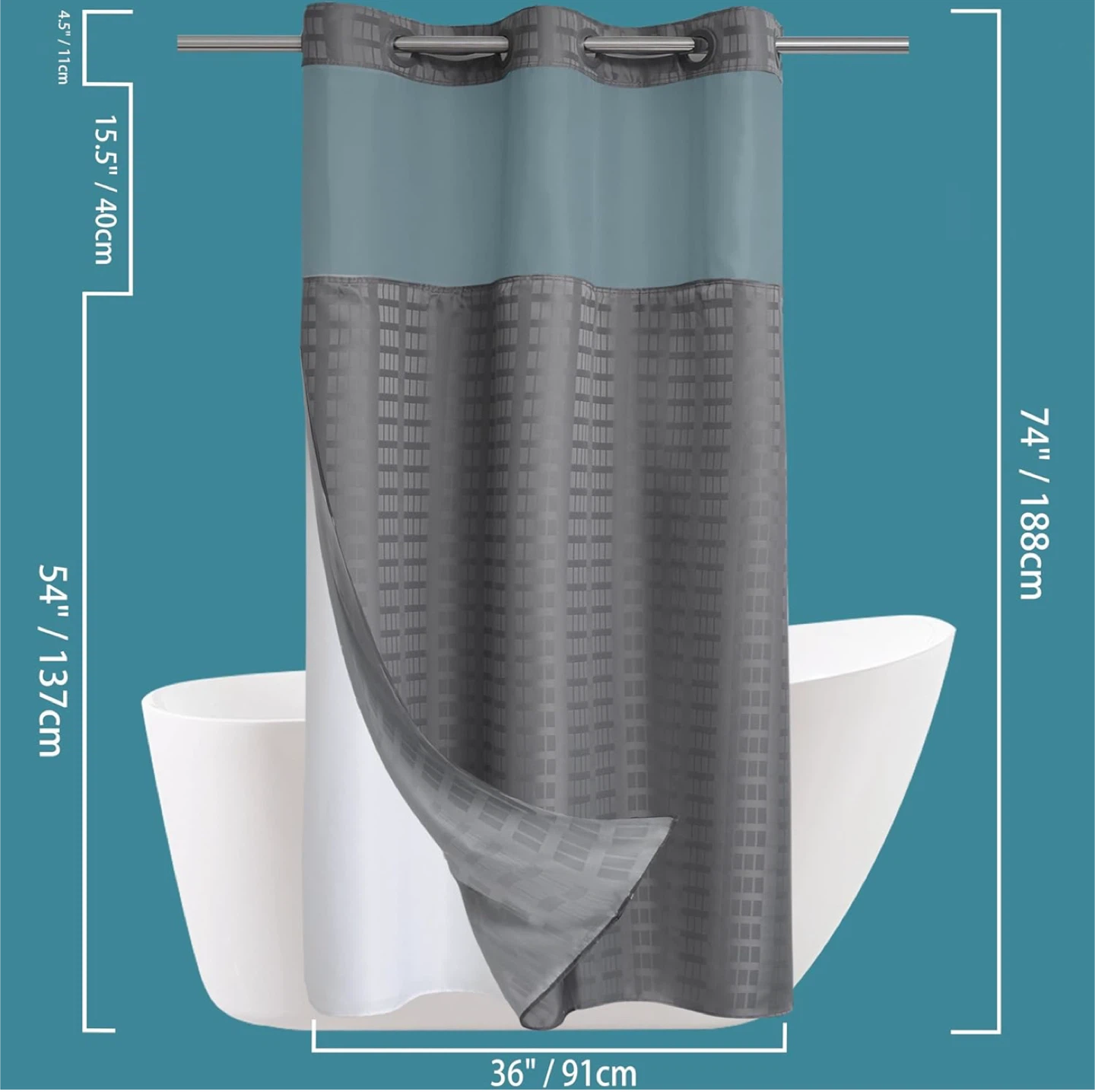 Shower Curtain- Grey - photo 3